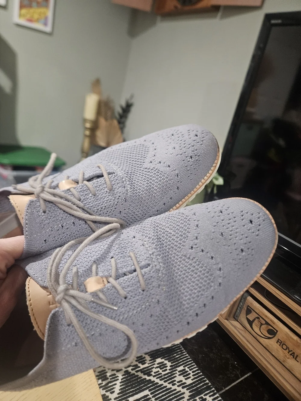 Cole Haan Zerogrand Wingtip Stitchlite Oxfords (Ironstone Gray). Size 10